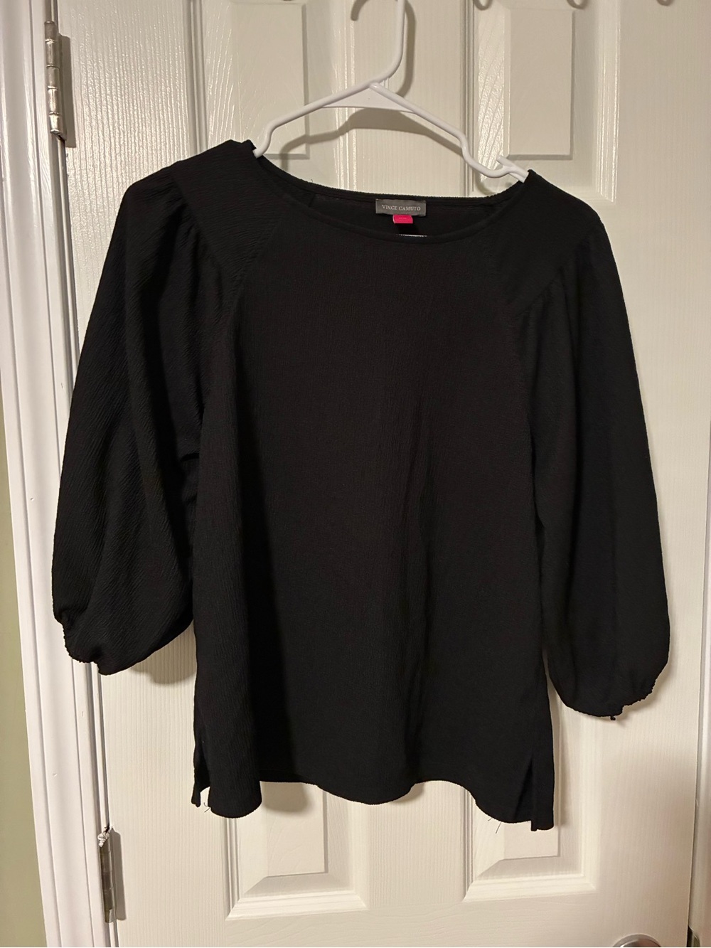 Vince Camuto Black Puff-Sleeve Blouse